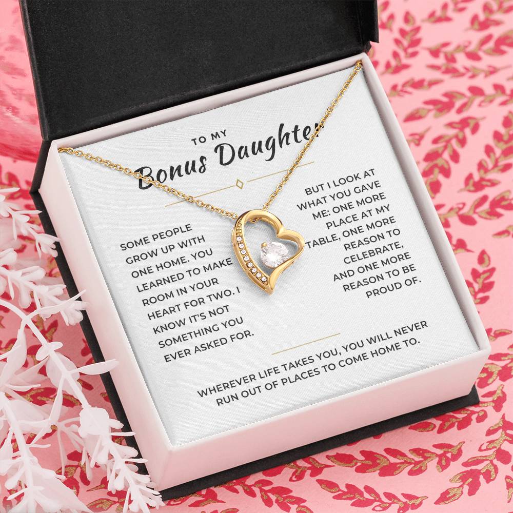 Bonus Daughter Forever Love Necklace with Message Card