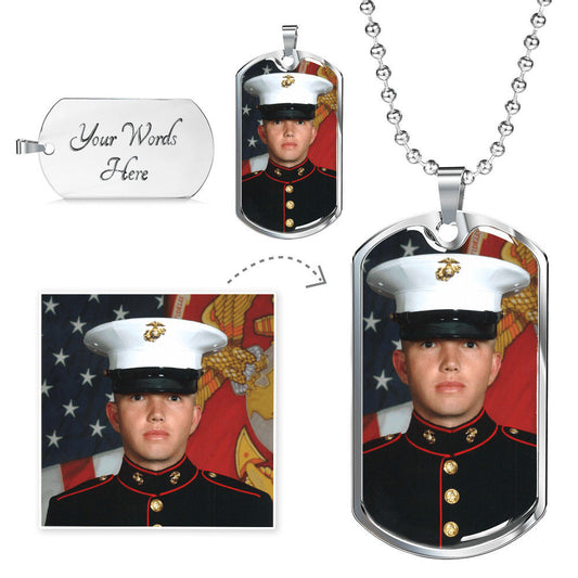 Personalized Photo Portrait Dog Tag Necklace