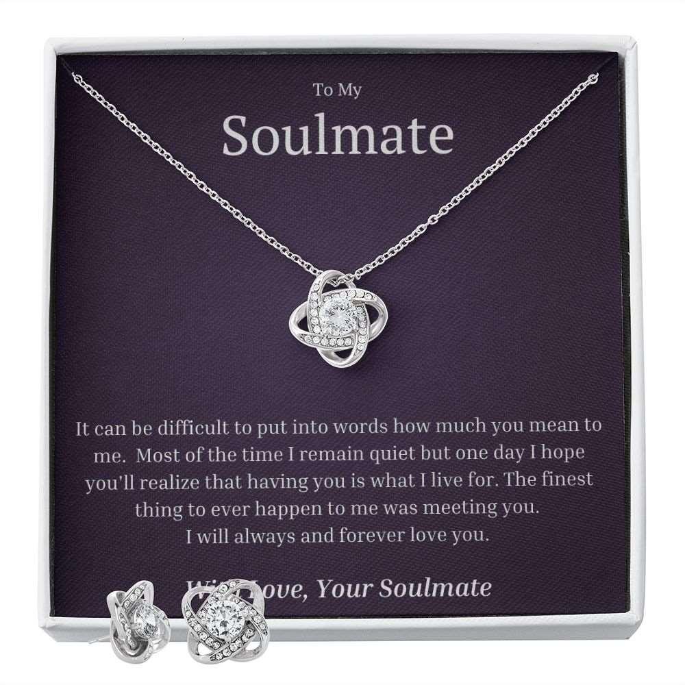 Soulmate's Love Knot Earring & Necklace Set