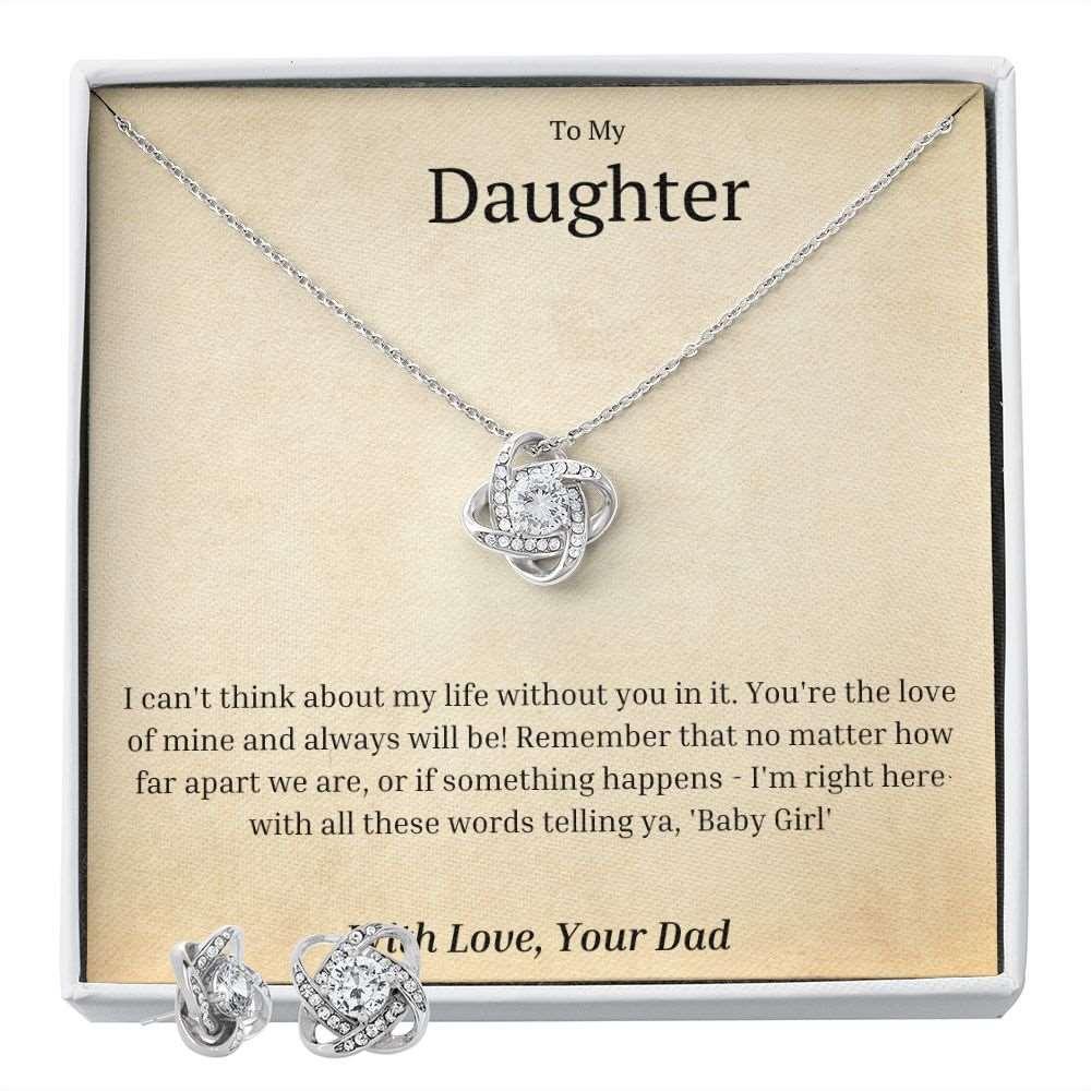 Daughter - Love Knot Necklace and Earring Set