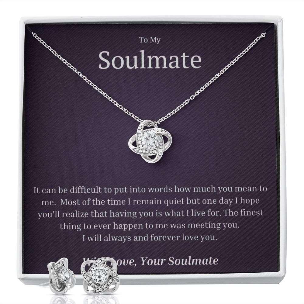 Soulmate's Love Knot Earring & Necklace Set