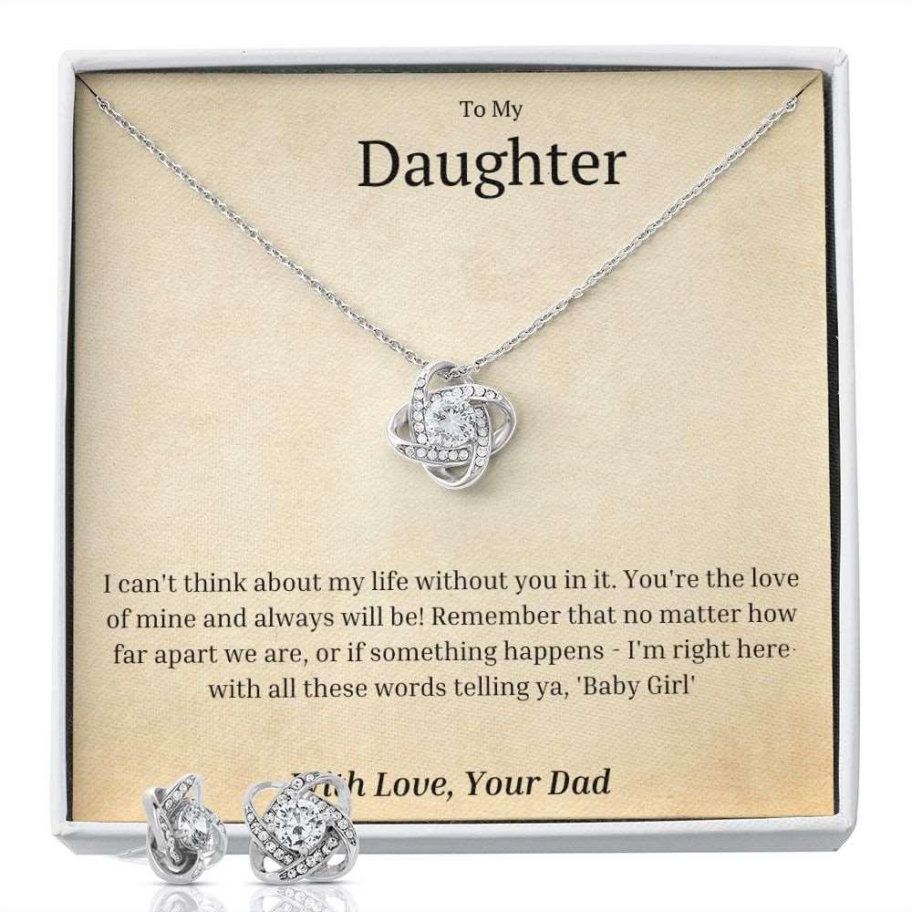 Daughter - Love Knot Necklace and Earring Set