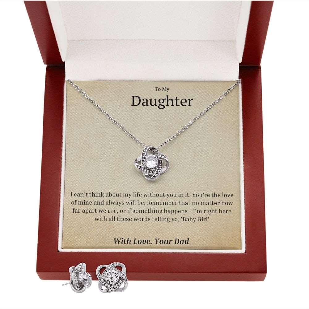 Daughter - Love Knot Necklace and Earring Set