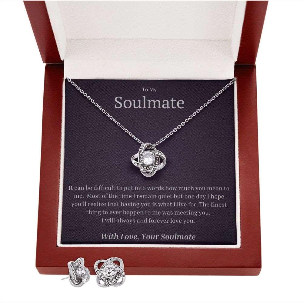 Soulmate's Love Knot Earring & Necklace Set