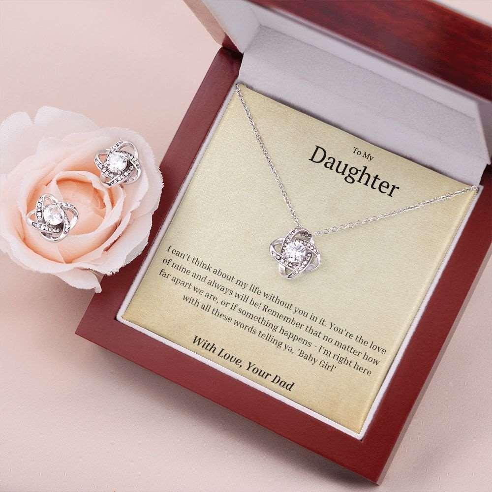 Daughter - Love Knot Necklace and Earring Set