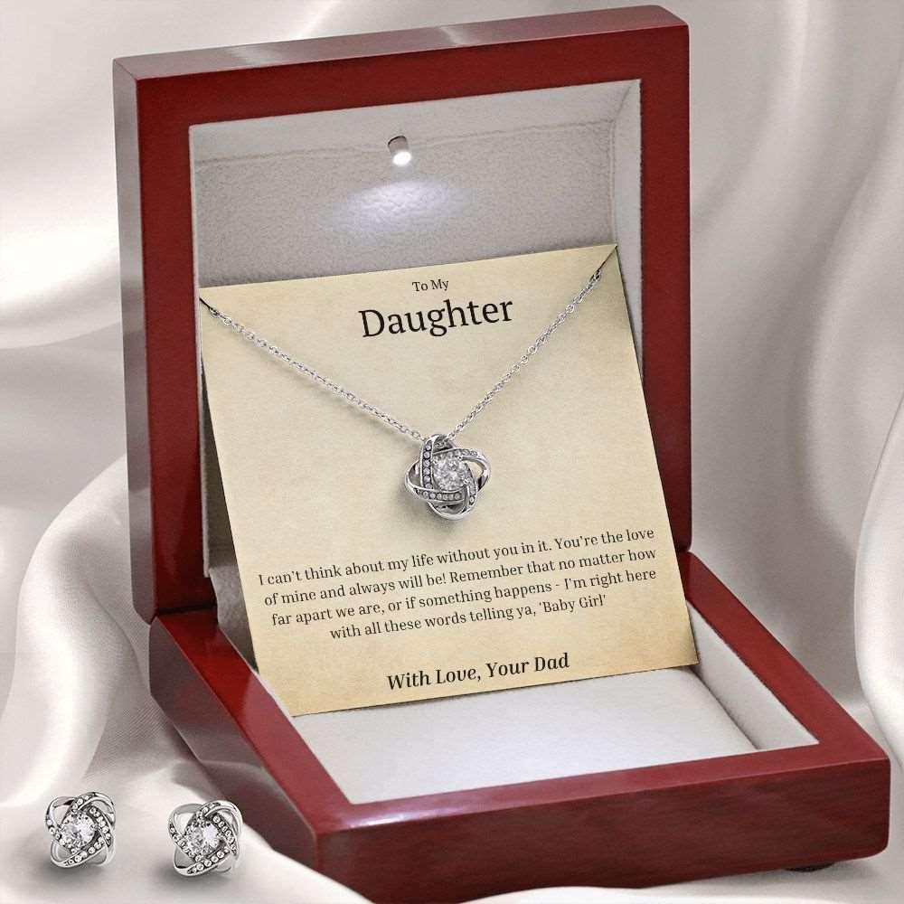 Daughter - Love Knot Necklace and Earring Set