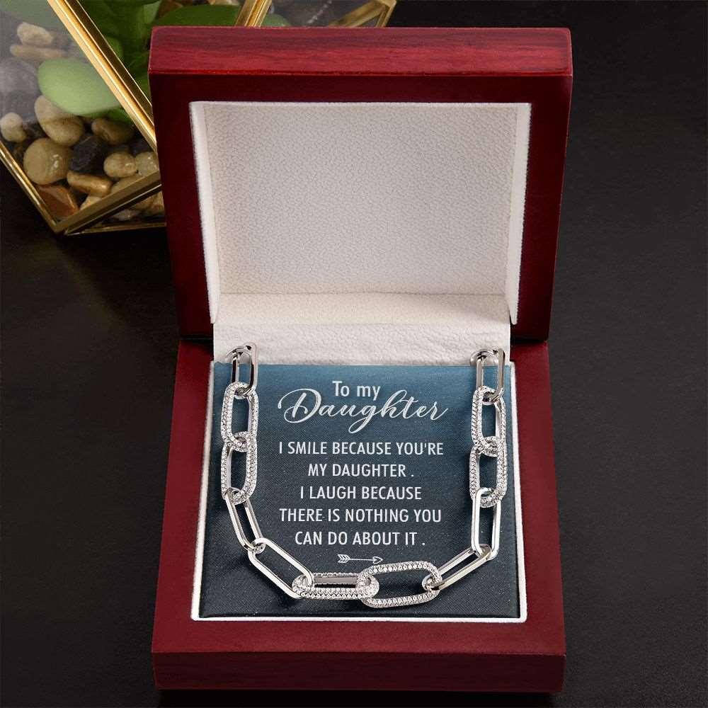 Daughter - Forever Linked Necklace (White Gold)