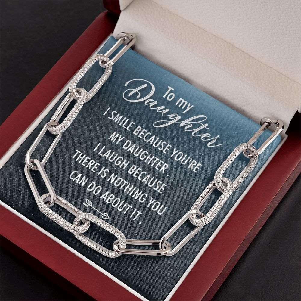 Daughter - Forever Linked Necklace (White Gold)