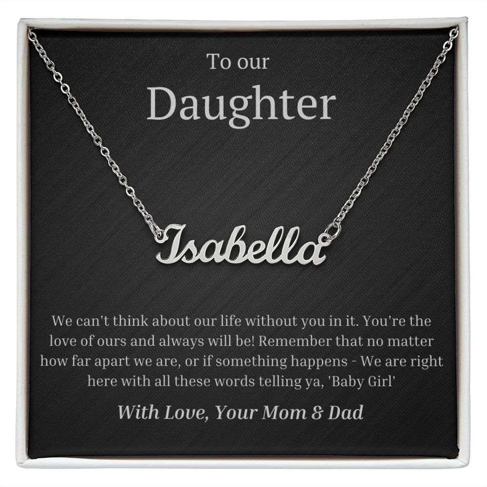 Custom Name Necklace - From Mom and Dad