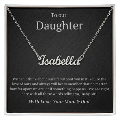 Custom Name Necklace - From Mom and Dad