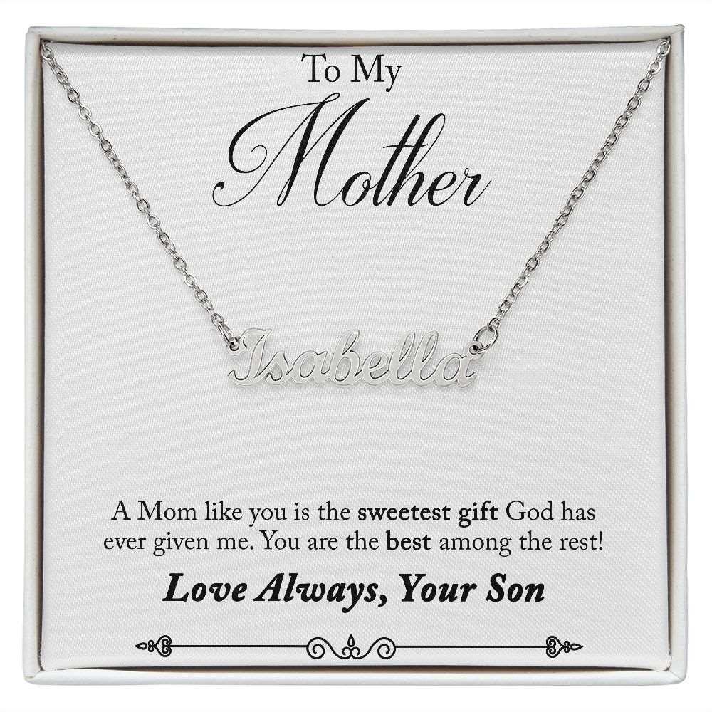 Custom Name Necklace - Son to Mom