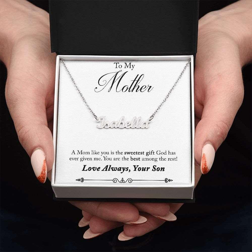 Custom Name Necklace - Son to Mom