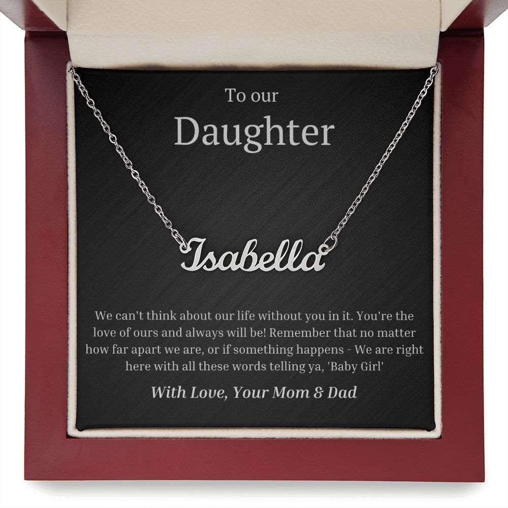 Custom Name Necklace - From Mom and Dad