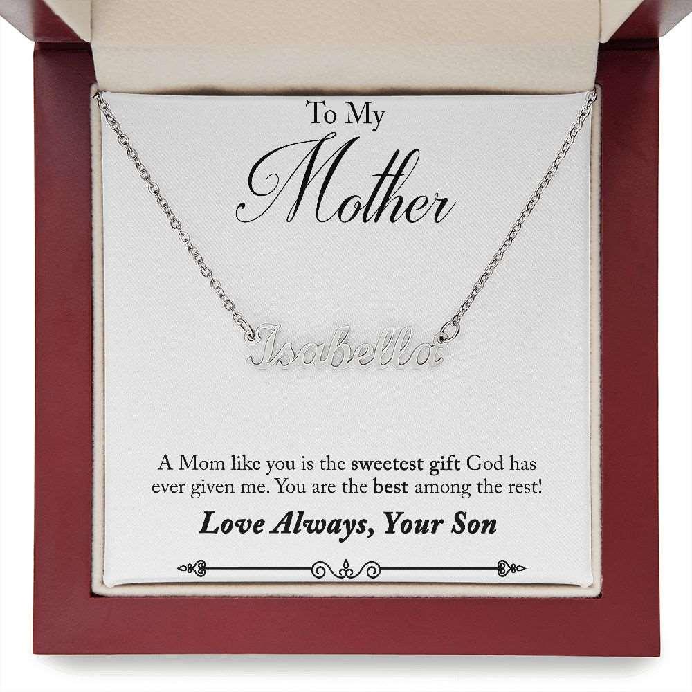 Custom Name Necklace - Son to Mom