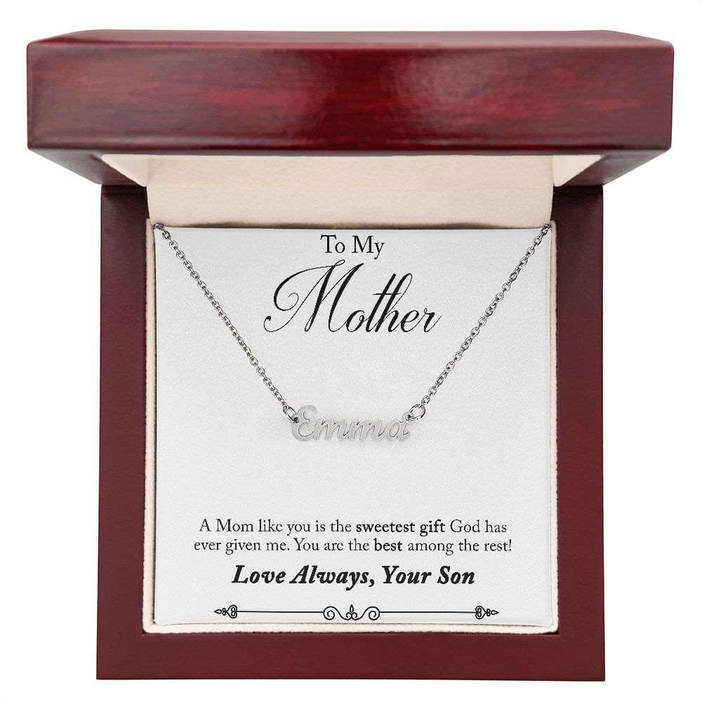 Custom Name Necklace - Son to Mom