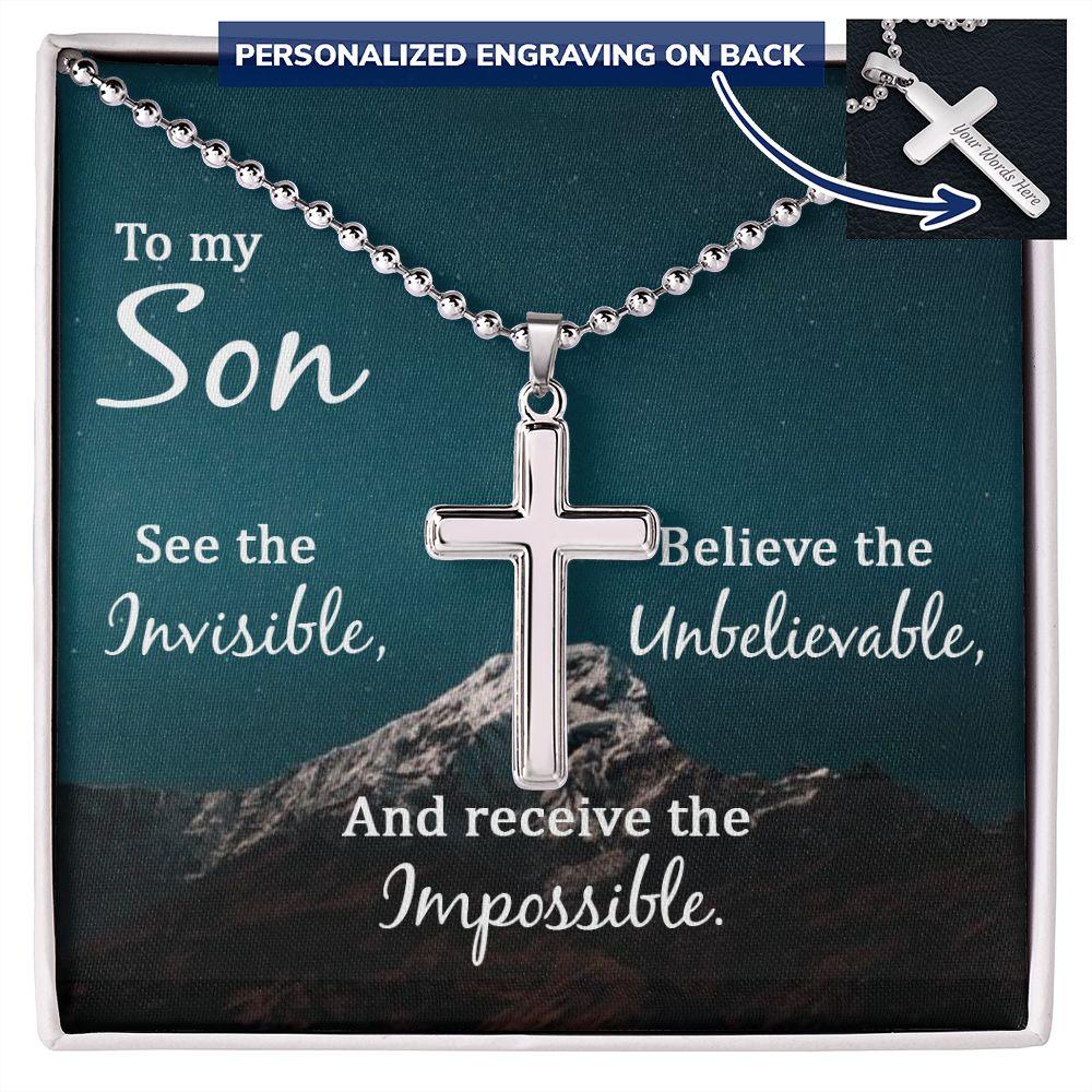 Son - Personalized Cross Necklace - Pendant Republic