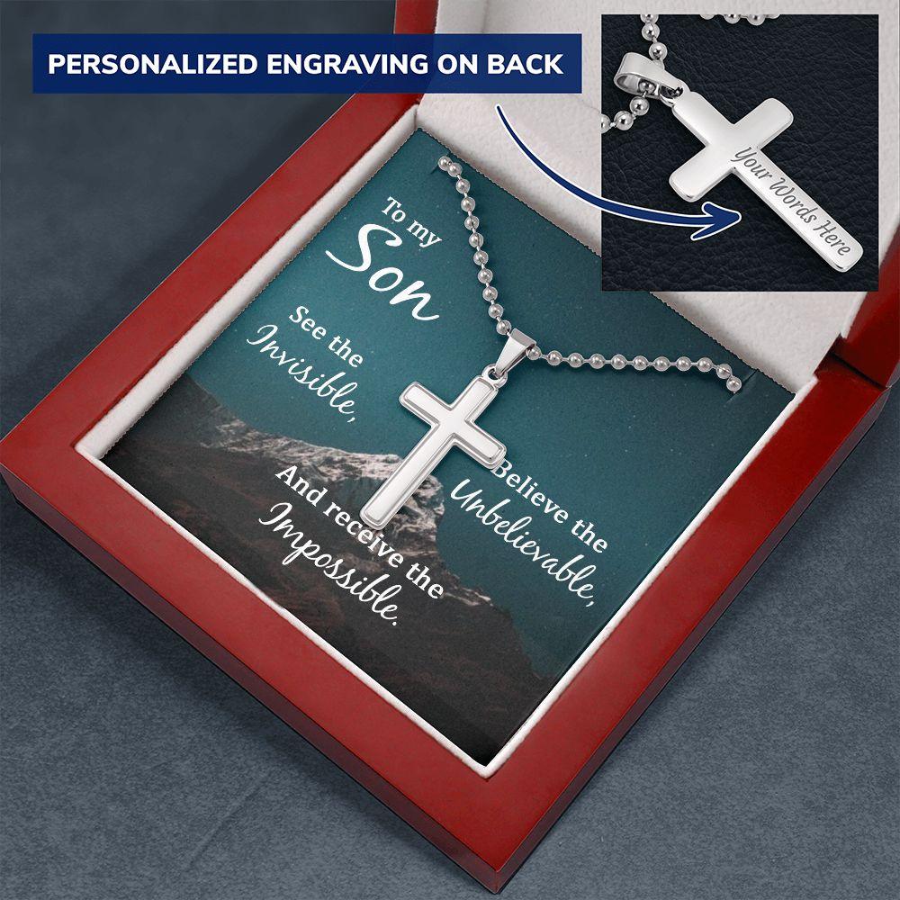 Son - Personalized Cross Necklace - Pendant Republic