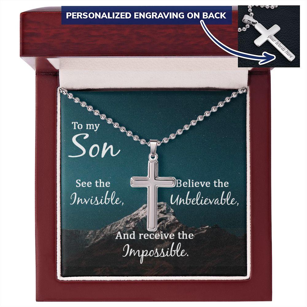 Son - Personalized Cross Necklace - Pendant Republic