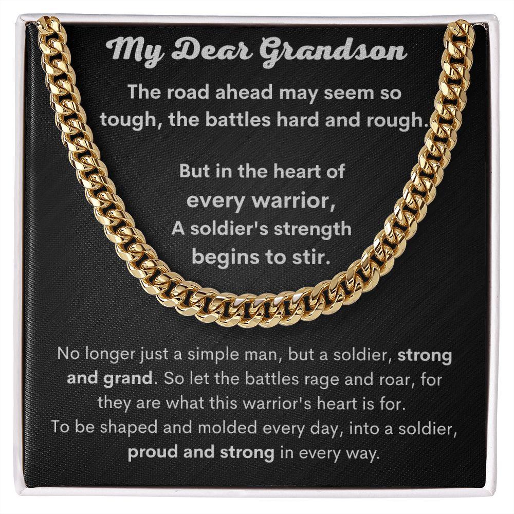 Grandson - Heart of Every Warrior Link Chain - Pendant Republic