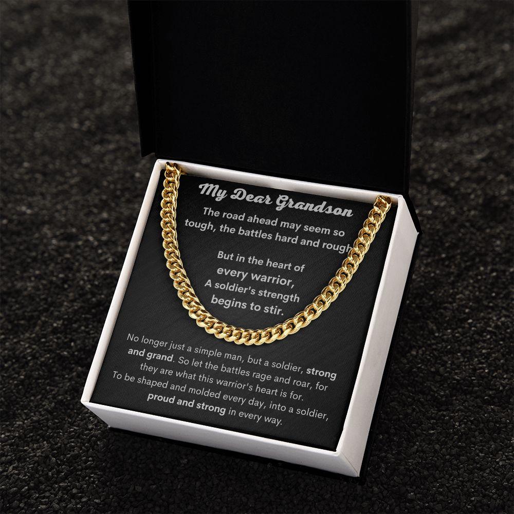 Grandson - Heart of Every Warrior Link Chain - Pendant Republic