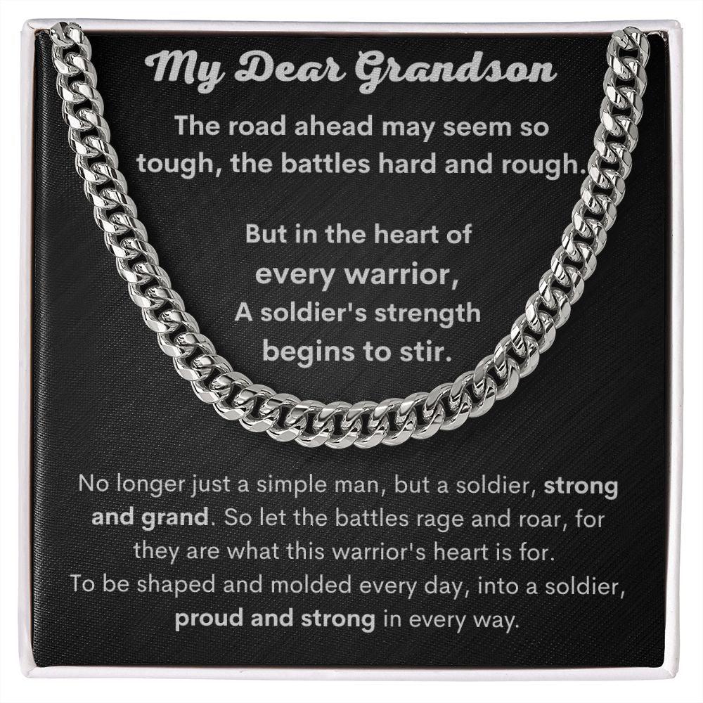Grandson - Heart of Every Warrior Link Chain - Pendant Republic