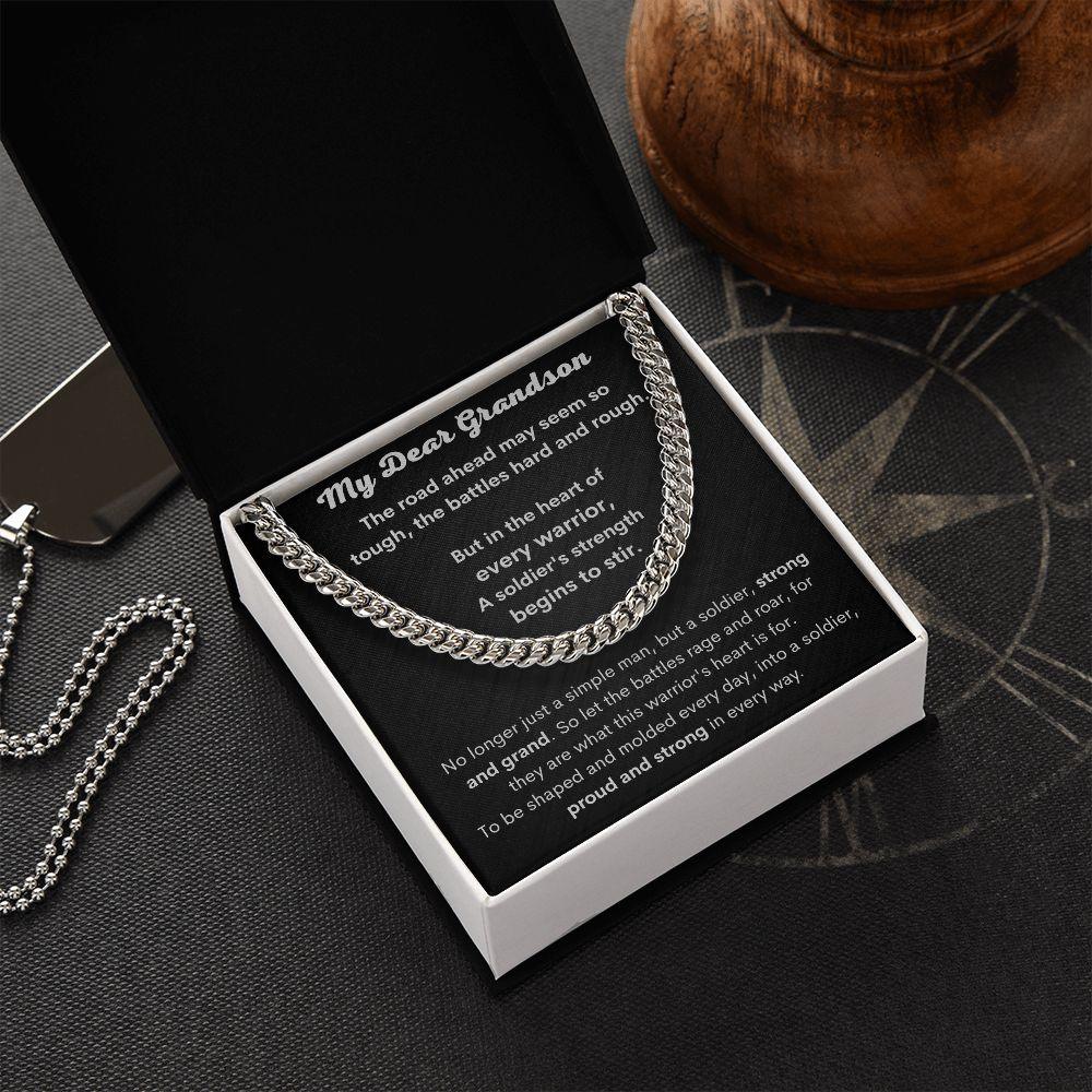 Grandson - Heart of Every Warrior Link Chain - Pendant Republic