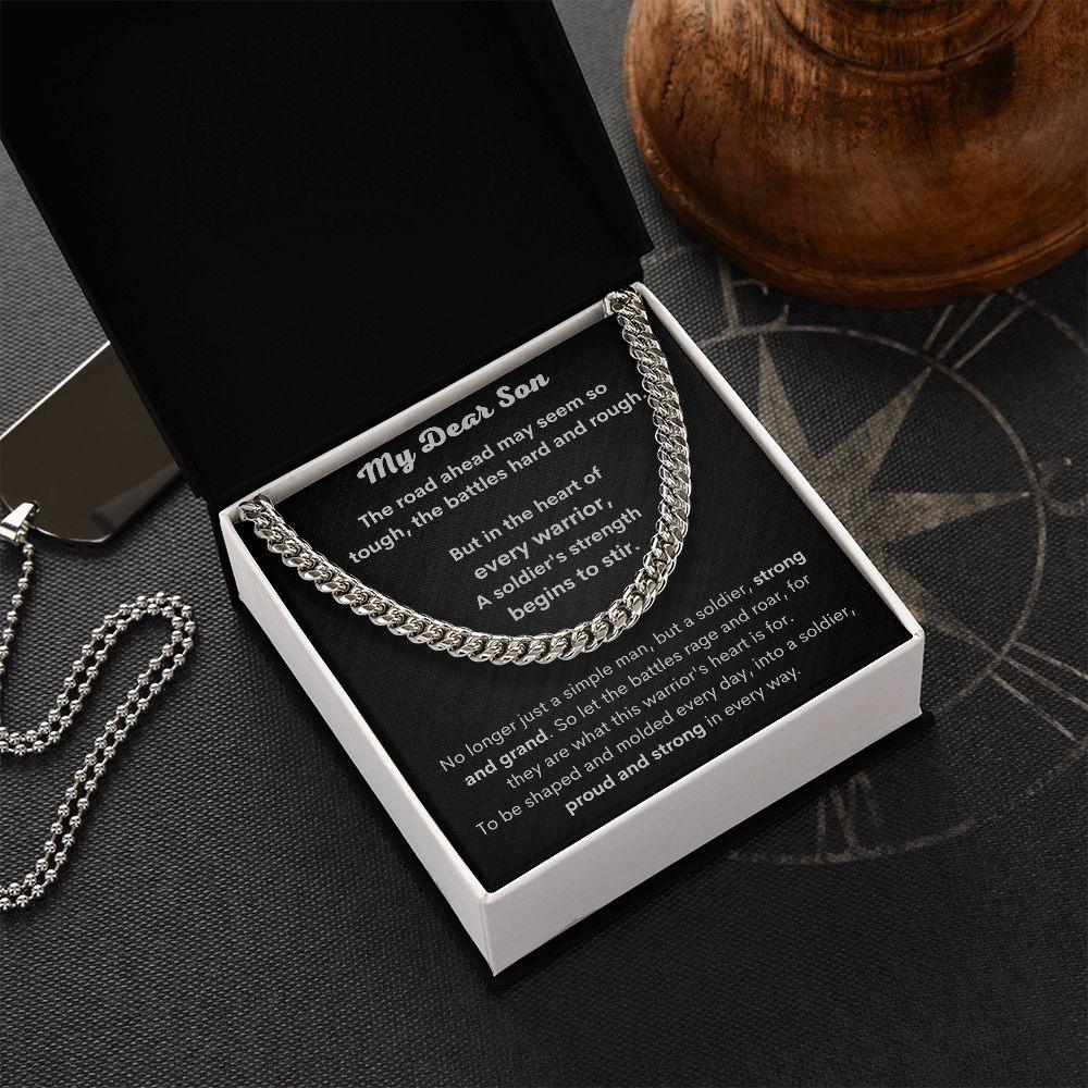 My Dear Son - Heart of Every Warrior Cuban Link Chain - Pendant Republic