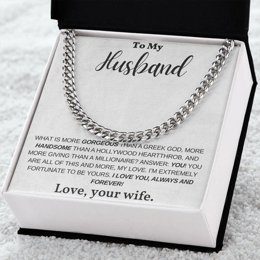 My Husband Greek God Cuban link chain