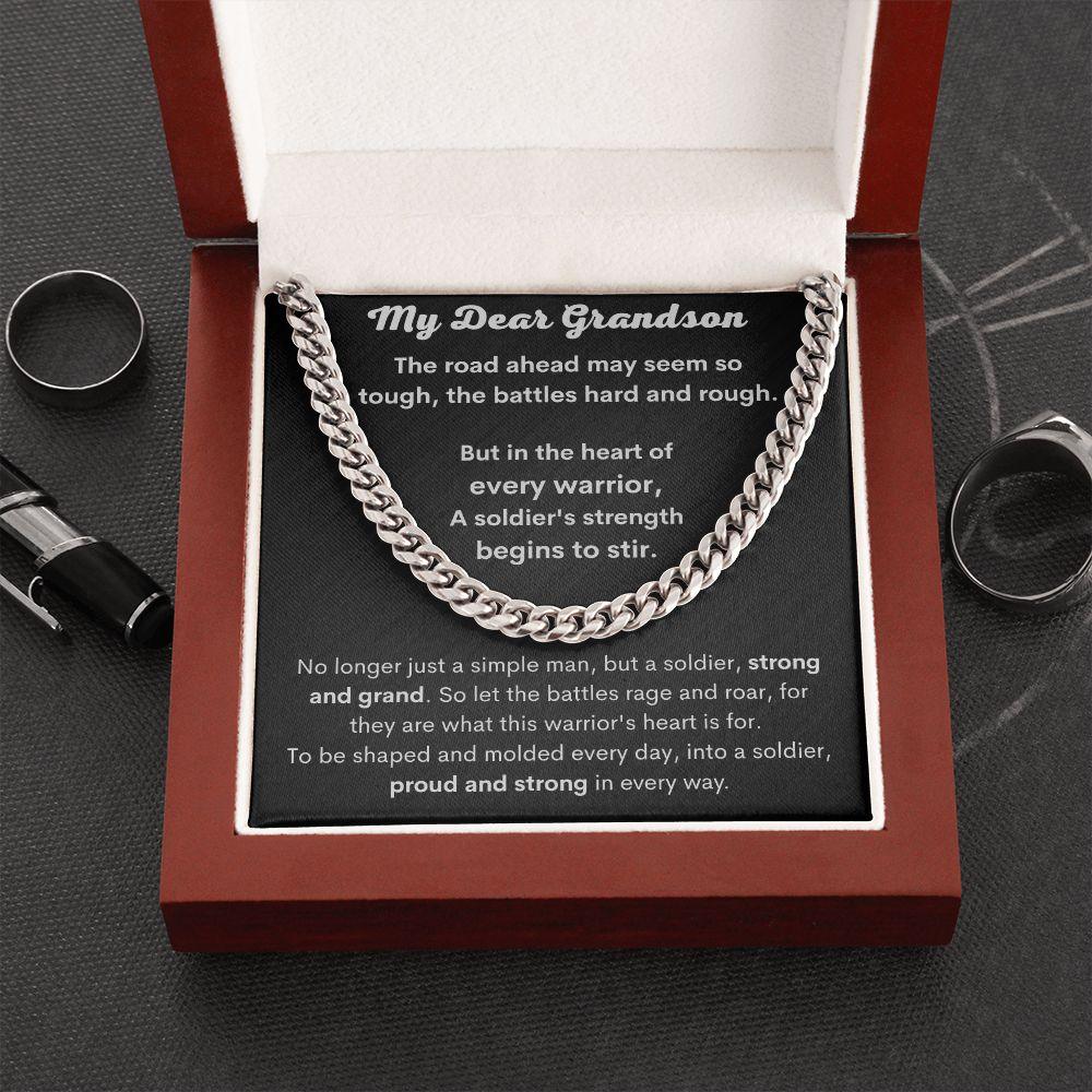 Grandson - Heart of Every Warrior Link Chain - Pendant Republic