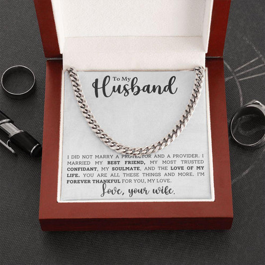 Husband - Forever Thankful - Cuban Link Chain - Pendant Republic