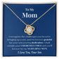 Mother - Cherished Son - Love Knot Necklace