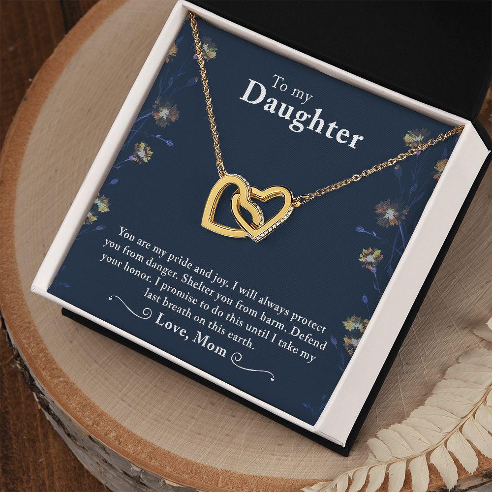Daughter - My Pride - Interlocking Hearts Necklace - Pendant Republic