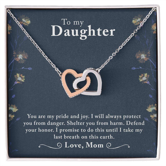 Daughter - My Pride - Interlocking Hearts Necklace - Pendant Republic