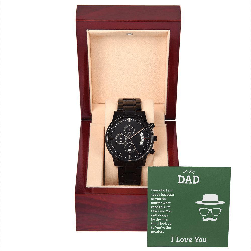 Father - Black Chronograph Watch - Pendant Republic