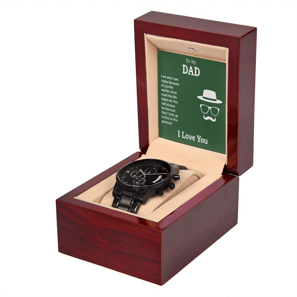 Father - Black Chronograph Watch - Pendant Republic