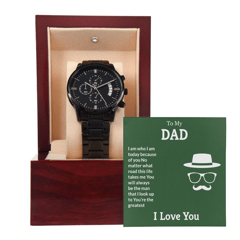 Father - Black Chronograph Watch - Pendant Republic